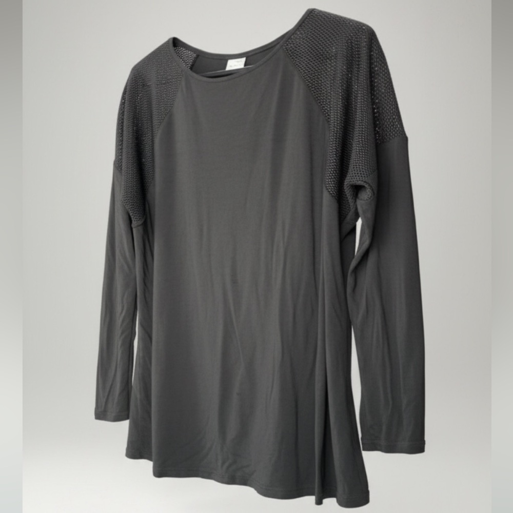 Champion Brand - Black Long Sleeve Shirt - Shoulder Net Accent - Women’s size L